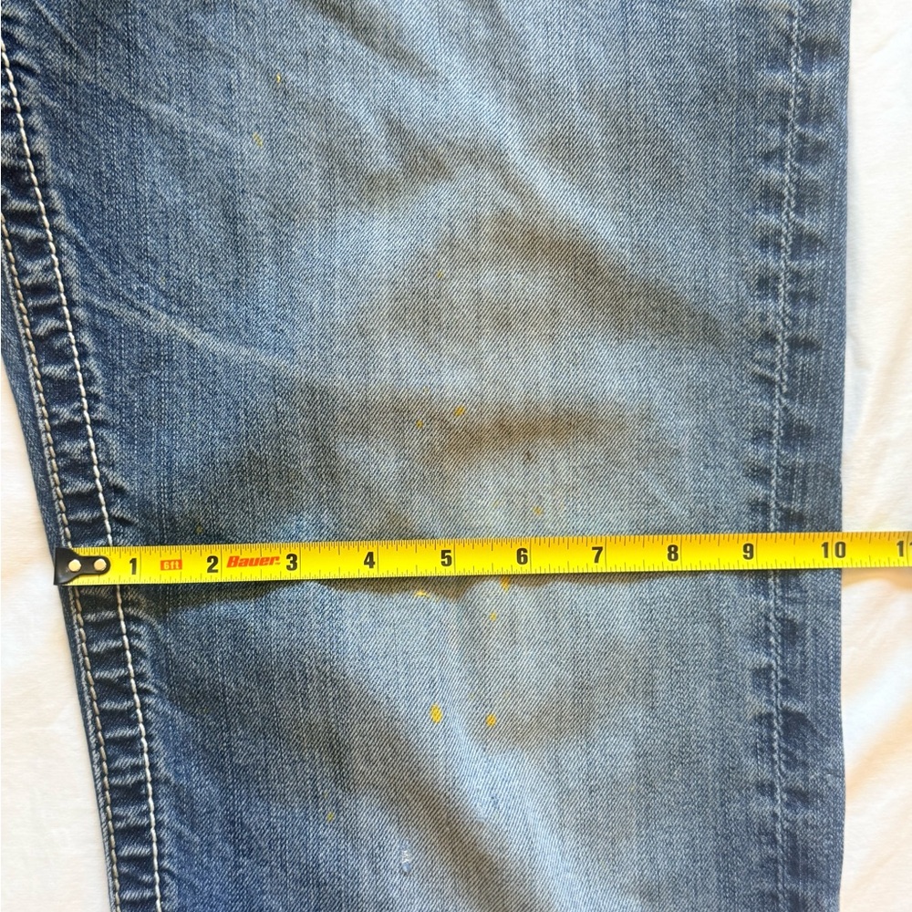 BKE “Tyler” Bootcut Distressed Faded Washed Denim Wide Leg Jeans Thrashed - Picture 3 of 10